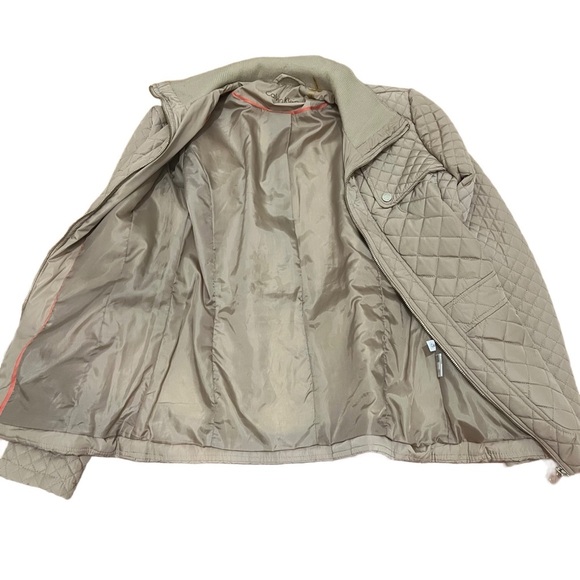 Calvin Klein Tan Quilted Utility Jacket Women’s Small Lightweight Zip Front Coat - Picture 4 of 9